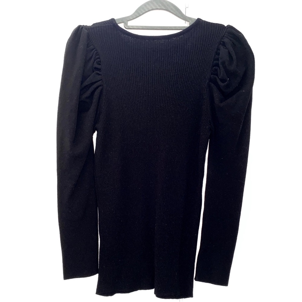 Puff Sleeve Open Back Sweater